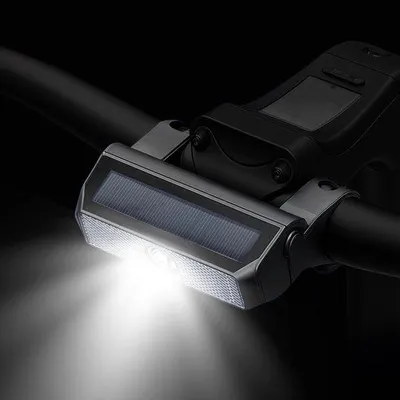 Immagine prodotto di VHV - Luci per scooter e biciclette. Faro anteriore a LED solare per biciclette, ideale per la guida notturna. Batteria da 300 mAh, sensore intelligente. Adatto per biciclette, scooter elettrici, skateboard e per le uscite serali