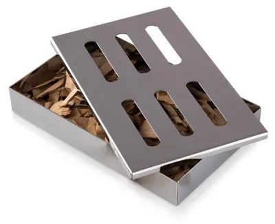 Produktbild von Räucherbox Raucherbox Smokerbox - Edelstahl - 20,5 x 13 x 3,5 cm - Silber - Für Gas- und Holzkohlegrill