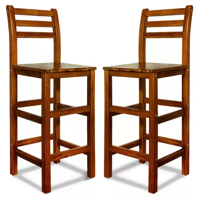 Obrázek produktu pro Barové židle OSLO s opěradly, 2ks, 40,5x36x110cm, přírodní hnědá