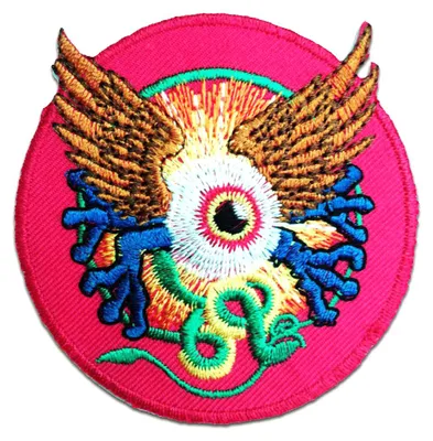 Obrázok produktu pre Hindu Eyes With Wings Spiritual - záplata, nažehľovacia, nažehľovacia, nášivka, záplata, nažehľovacia, veľkosť: Ø 7,2 cm