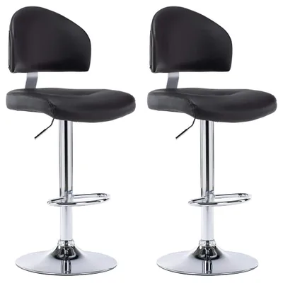 Produktbild von vidaXL Barhocker 2 Stk. Schwarz Kunstleder