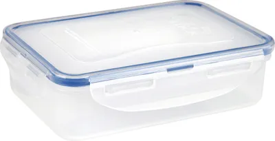 Productafbeelding van LocknLock 4-delige set voorraadbakken - Vershoudbakken 550 ml - Afmetingen (L x B x H): 181 x 128 x 52 mm - Geschikt voor invriezen en gebruik in de magnetron - Lock and Lock bakken, voedselboxen, maaltijdvoorbereidingsboxen