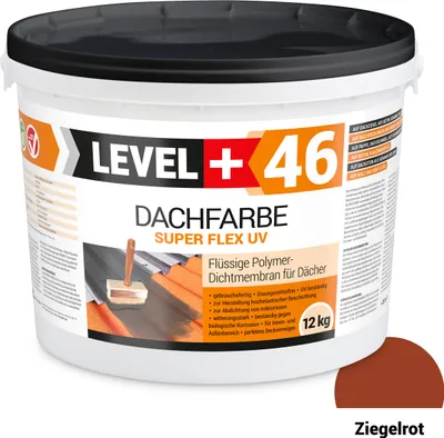 Produktbild von Dachfarbe elastische Sockelfarbe Dachlack UV-beständig Super Flex 12Kg Ziegelrot LEVEL+ RM46