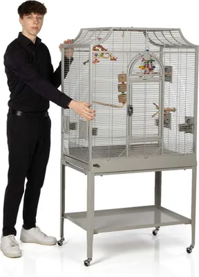 Produktbild von Sittichkäfig, Käfig, Voliere, Vogelkäfig Madeira Ii - Platinum Mit Ständer & Anflugklappe
