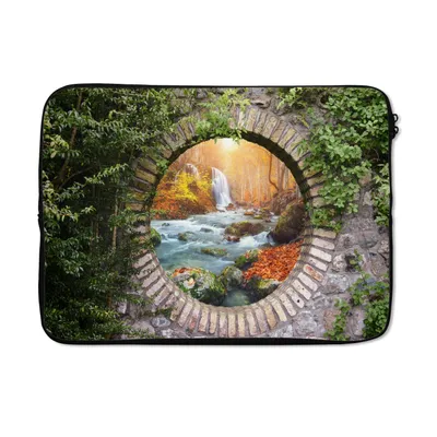 Produktbild von MuchoWow® Laptop Hülle 13 Zoll Herbst - Wasserfall - Natur - Aussicht Laptoptasche - Laptophülle - Sleeve - Rundumschutz