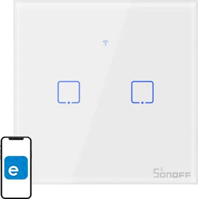 Obrázok produktu pre Smart Switch WiFi + RF 433 Sonoff T1 EU TX (2-channel)