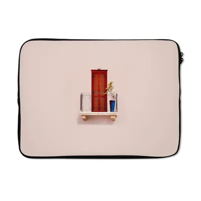 Produktbild von MuchoWow® Laptop Hülle 14 ZollTür - Rot - Pastell - Architektur Laptoptasche - Laptoptasche - Stoßsicher - Schutzhaube