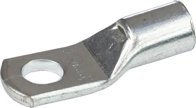 A single silver metal ring terminal is shown against a white background.