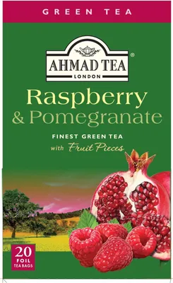 Produktbild von Ahmad Tea Green Himbeere/Granatapfel 20 Btl.x2g