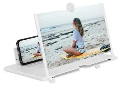 Produktbild von 12" Bildschirmlupe - 3D Hd-Handy-Lupe Projektorbildschirm Für Filme, Videos Und Spiele - Videos HD Bildschirm gegenBlaulicht für alle Smartphones（Weiß）