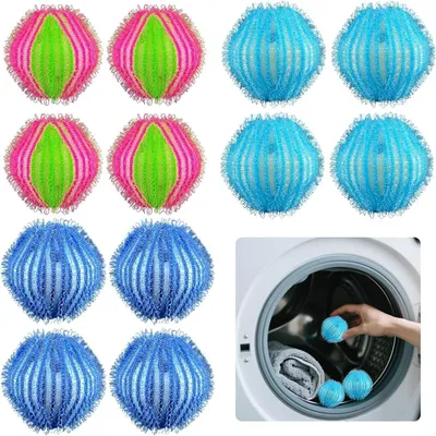 Image de Balles de peluches, 12 pièces, filtres anti-poils d'animaux, réutilisables, pour le linge