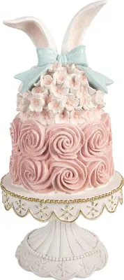 Produktbild von Clayre & Eef Dekorationsfigur Kuchen Ø 17x35 cm Weiß Kunststoff