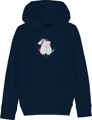 Produktbild von Mr. & Mrs. Panda Kinderpullover Einhörner Umarmen 9-11 Jahre (134/146) - French Navy - Geschenk, Pullover, Kapuzenpullover, Liebe, Sweater, Unicorn, Familie, Einhorn