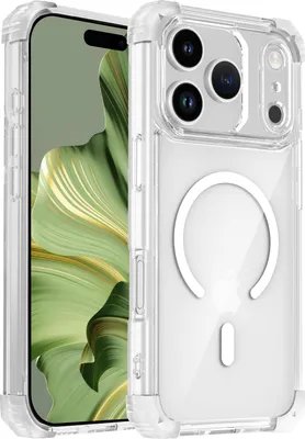 Immagine prodotto di Custodia magnetica per iPhone 17 Pro compatibile con MagSafe, antiurto, protezione militare Custodia trasparente Clear