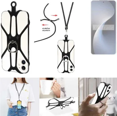 Produktbild von K-S-Trade 3in1 Handykette Handyband Handykordel Halsband Smartphone-Ring Handy-Ring kompatibel mit Meizu 21 Note Fingerhalterung Handyring