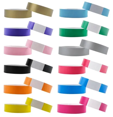 Immagine prodotto di 600 braccialetti di carta per eventi, disponibili in 12 colori