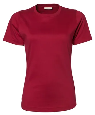 Obrázok produktu pre Dámske tričko Tee Jays Interlock, okrúhly výstrih, krátke rukávy FK910 (L) (tmavočervená)