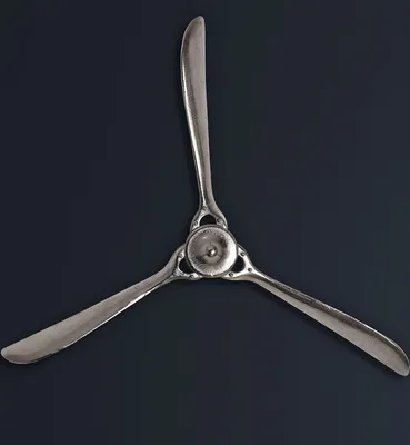 Image de Hélice décorative FineBuy 85 x 85 cm, métal argenté, hélice d'avion murale, décoration d'intérieur, grande figurine en aluminium, décoration murale, décoration pour la maison XXL