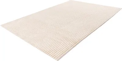 Produktbild von Lalee Plüsch - Japandi Teppich - Super weich - gestreift Teppich - Teppich hoch niedrigflorig einfarbig Flauschig beige 160x230 cm