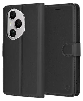 Zdjęcie produktu dla Techsuit – Leather Folio etui książkowe na Honor 400 Pro – czarne