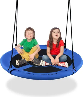 Produktbild von GOPLUS Nestschaukel, Ø 100cm Schaukeln, bis zu 150kg, Höhenverstellbar Hängeschaukel, Rundschaukel fur Kinder und Erwachsene