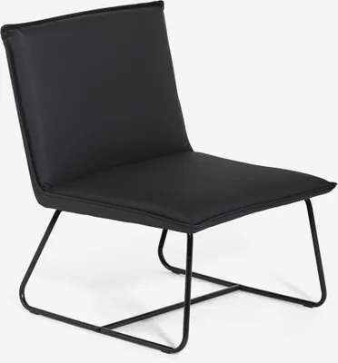 Produktbild von Stuhl Sessel gepolstert modern fürs Wohnzimmer und Büro aus Kunstleder Lova - Schwarz