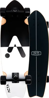 Zdjęcie produktu dla ACTA Surfskate Upside Down 32" – czarno-biały – do pumptracku, cruisingu i carvingu miejskiego