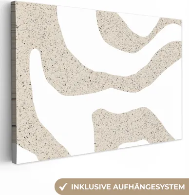 Produktbild von MuchoWow® - Leinwandbilder - Abstrakt - Terrazzo - Design - Beige, Wandbild, Wanddeko Bilder Wohnzimmer, 30x20 cm