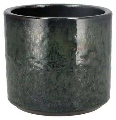 Produktbild von DK Design Blumentopf Green Glaze - rund - grun - 15 x 17 cm - glanzend