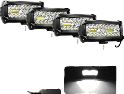 Image de Lumière de travail LED, température de couleur 6000K, puissance 120W, protection IP68, 4PC 7 pouces