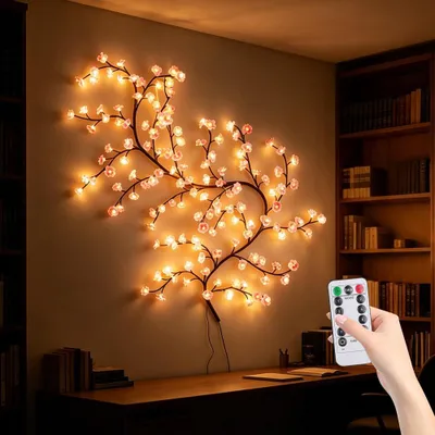 LED-Lichterkette Kirschblüte, 180 cm, 96 LED, 8 Modi, warmweiß