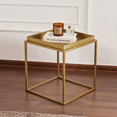 Image de Lorsica - Table basse, 45x45x52h cm or, Forme Carrée