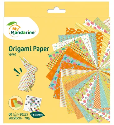 Produktbild von Avenue Mandarine 3x Origami Paper Spring, 60 Bl 20x20 cm, 70g Mehrfarbig OR505O