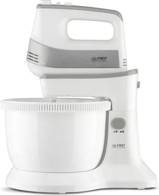 Produktbild von TZS First Austria Handmixer mit 3,5L Kunststoffschüssel mit Automatikantrieb, 500W, 5 Geschwindigkeiten, Turbofunktion, inkl. Knethaken und Rührbesen