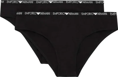 Produktbild von EMPORIO ARMANI Damen Slips Mini Briefs Iconic Baumwolle (2er Pack) Schwarz/Black M