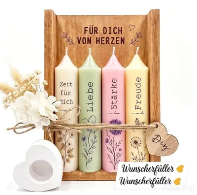 Obrázek produktu pro Kreativní sada svíček se svícny v dřevěné krabičce