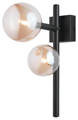 Obrázek produktu pro Nástěnná lampa NEPTUN, černá a jantarová, 2xG9x15W, kov, rozměry: 36x12x26 cm, IP20, Jupiter