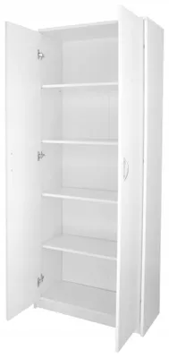 Produktbild von Schrank Mehrzweckschrank weiß 74cm Breite 180cm Höhe mit vier Einlegeböden, Aktenschrank Haushaltsschrank Organizer aus MDF Holz
