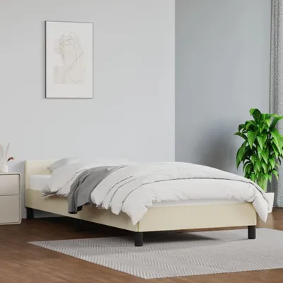 Imagen del producto de Maison Exclusive: Estructura de cama con cabecero, sin colchón, color crema, 80x200 cm