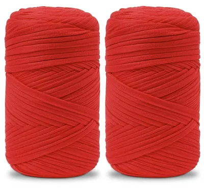 Obrázek produktu pro Příze na háčkování, barva: sytě červená, složení: 400 g polyester, balení: 2 x 200 g