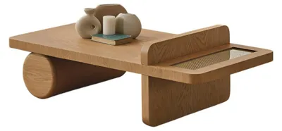 Productafbeelding van Moderne houten salontafel met decoratief design en opbergruimte, bruin