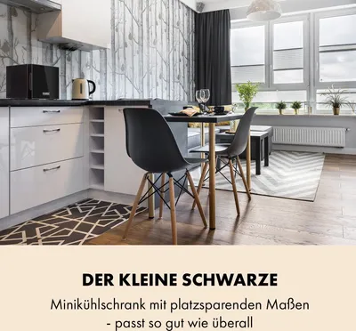 Zdjęcie produktu dla Mini lodówka Klarstein Happy Hour LED, 9 litrów, zakres temperatur 5-15 °C, kolor czarny, wymiary: 33,5 x 30 x 34 cm (szerokość x wysokość x głębokość)