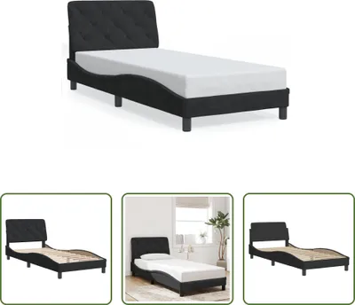 Obrázek produktu pro The Living Store Rám postele s čelem černý 90x200 cm sametový