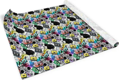 Produktbild von Retro-musik-boombox-kassetten– Möbelfolie selbstklebend – PVC Klebefolie für Möbel – Küche – Schränke – Möbelrenovierungsfolie – Möbeldekorfolie – 100x50 cm