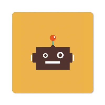 Produktbild von MuchoWow® Mauspad Mousepad Roboter - Gesicht - Antenne - Gelb - Jungen - Kind 30x30 cm - Mousepads - Maus Mat - Pad - Mausunterlage - Gaming