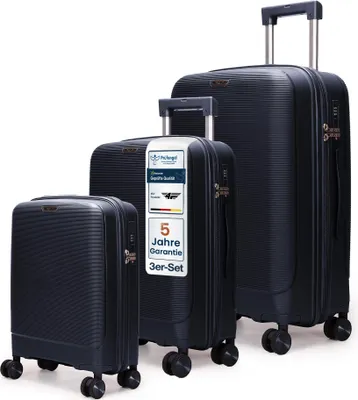 Produktbild von 4FLY Leichter Hartschalen Reisekoffer Set 3-teilig (M/L/XL) aus Polypropylen – mit TSA-Schloss, 4 Spinner-Doppelrollen, Handgepäck und Aufgabegepäck