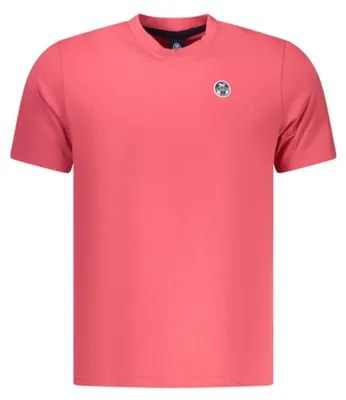 Produktbild von Herren Kurzarm-T-Shirt Rot mit Rundhalsausschnitt und Logo-Applikation