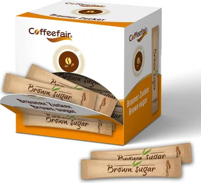Produktbild von Coffeefair Brauner Rohrzucker Sticks 100 x 3,6g Zucker, Rohrzuckersticks