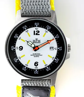 Produktbild von MPM-Quality Herrenuhr Legierung Silber Armband Bunt Ø 38 mm Datum 5 ATM