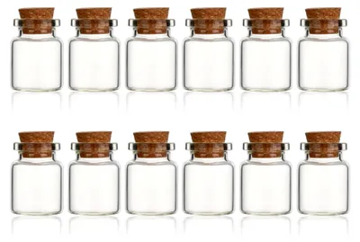 Produktbild von Glasflaschen mit Korkdeckel 5ml - Mini Gläser für Bastelarbeiten und Dekorationen